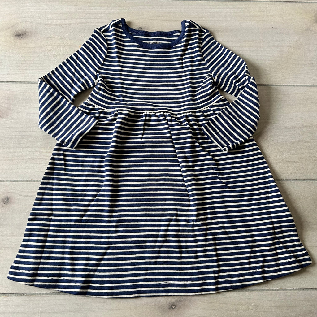 NWT Hanna Andersson Moon & Back Organic Cotton Navy Striped Organic Cotton Dress