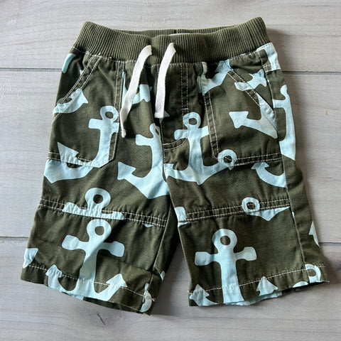 Baby Boden Anchor Pattern Elastic Waist Drawstring Shorts
