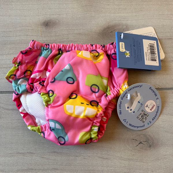 NWT iPlay Ultimate Swim Diaper Pink Car Design