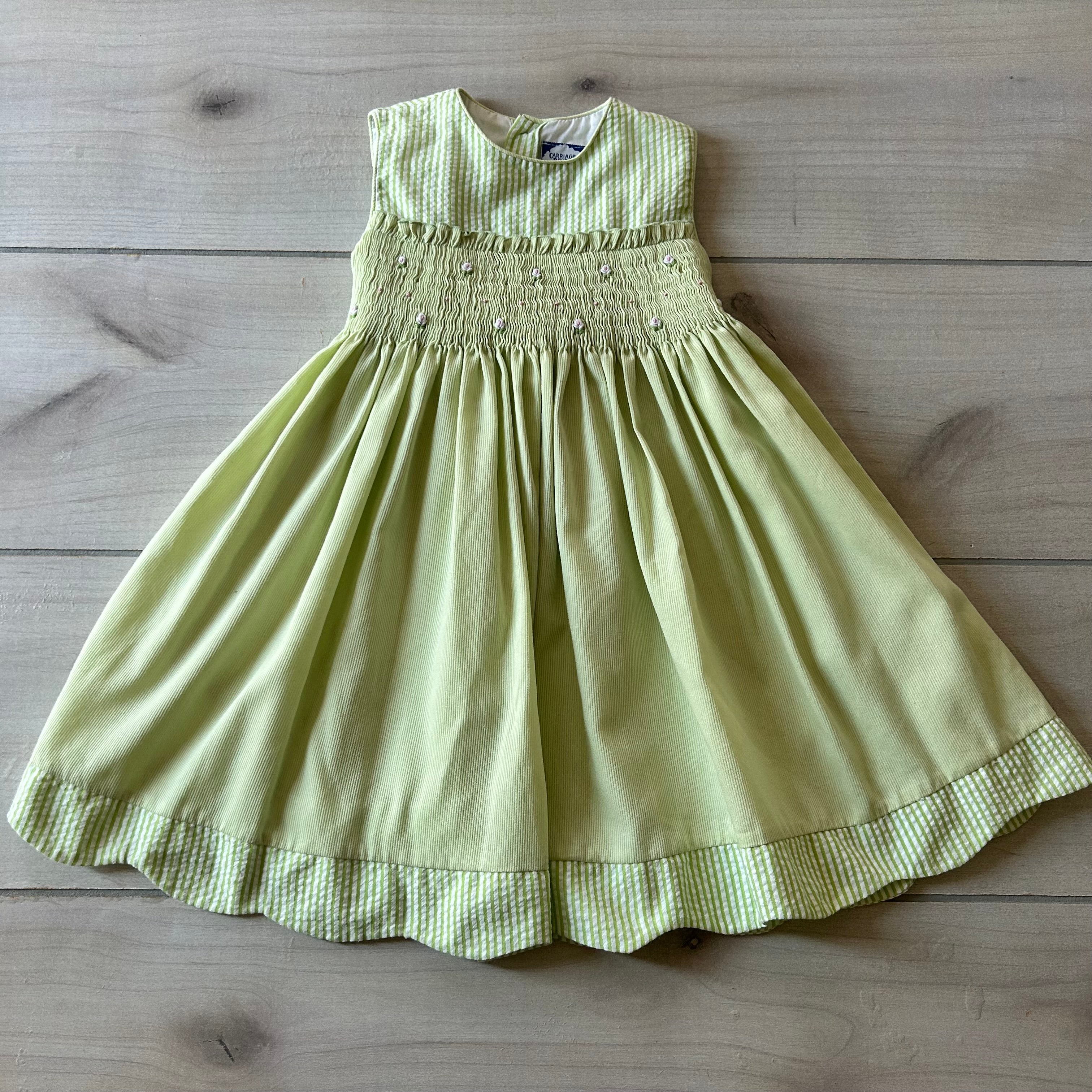 Carriage Boutiques Green Smocked Dress Sweet Pea & Teddy Carriage Boutiques Green Smocked Dress Sweet Pea & Teddy