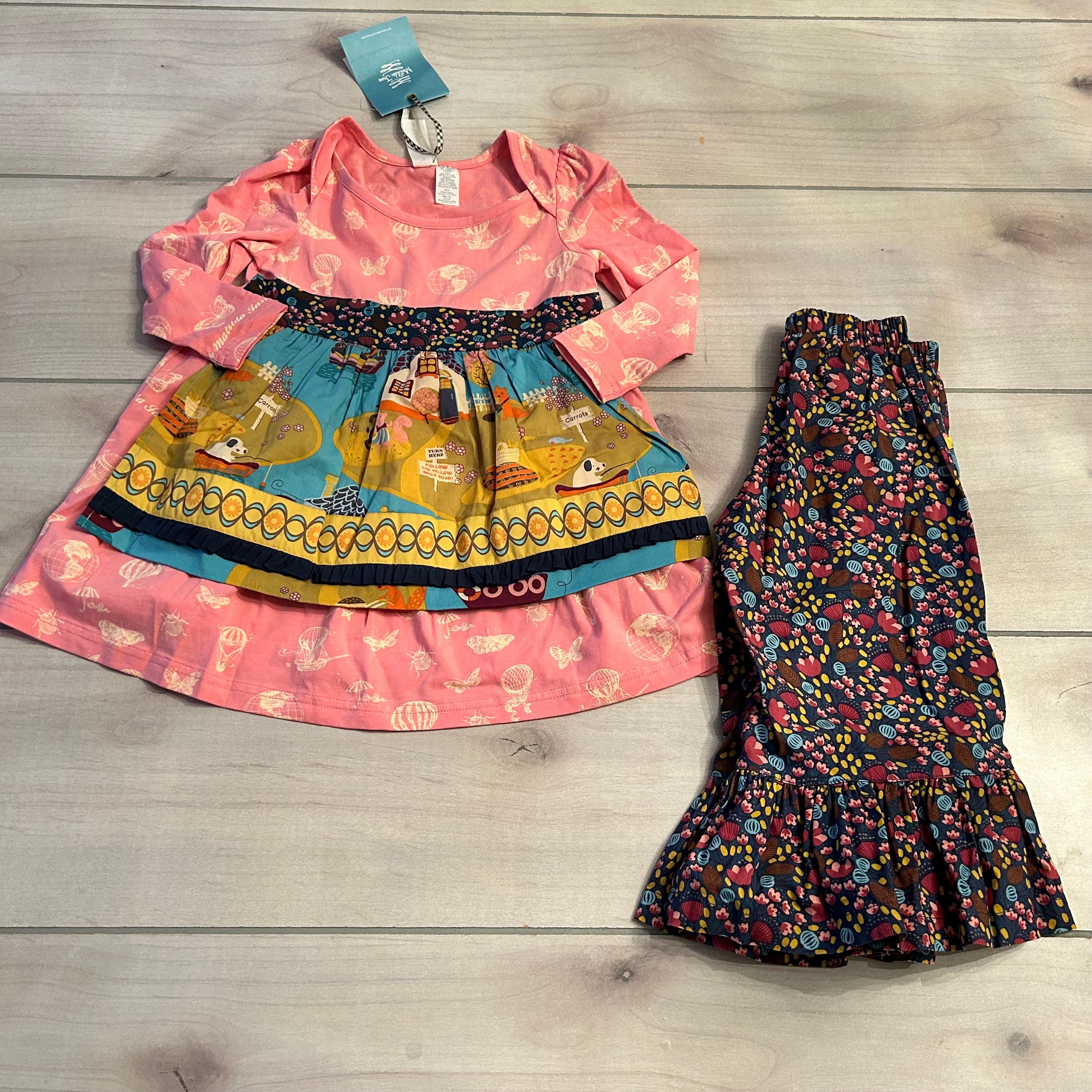 NWT Matilda Jane Pink Floral Hot Air Balloon Farm Outfit Sweet Pea & Teddy NWT Matilda Jane Pink Floral Hot Air Balloon Farm Outfit Sweet Pea & Teddy