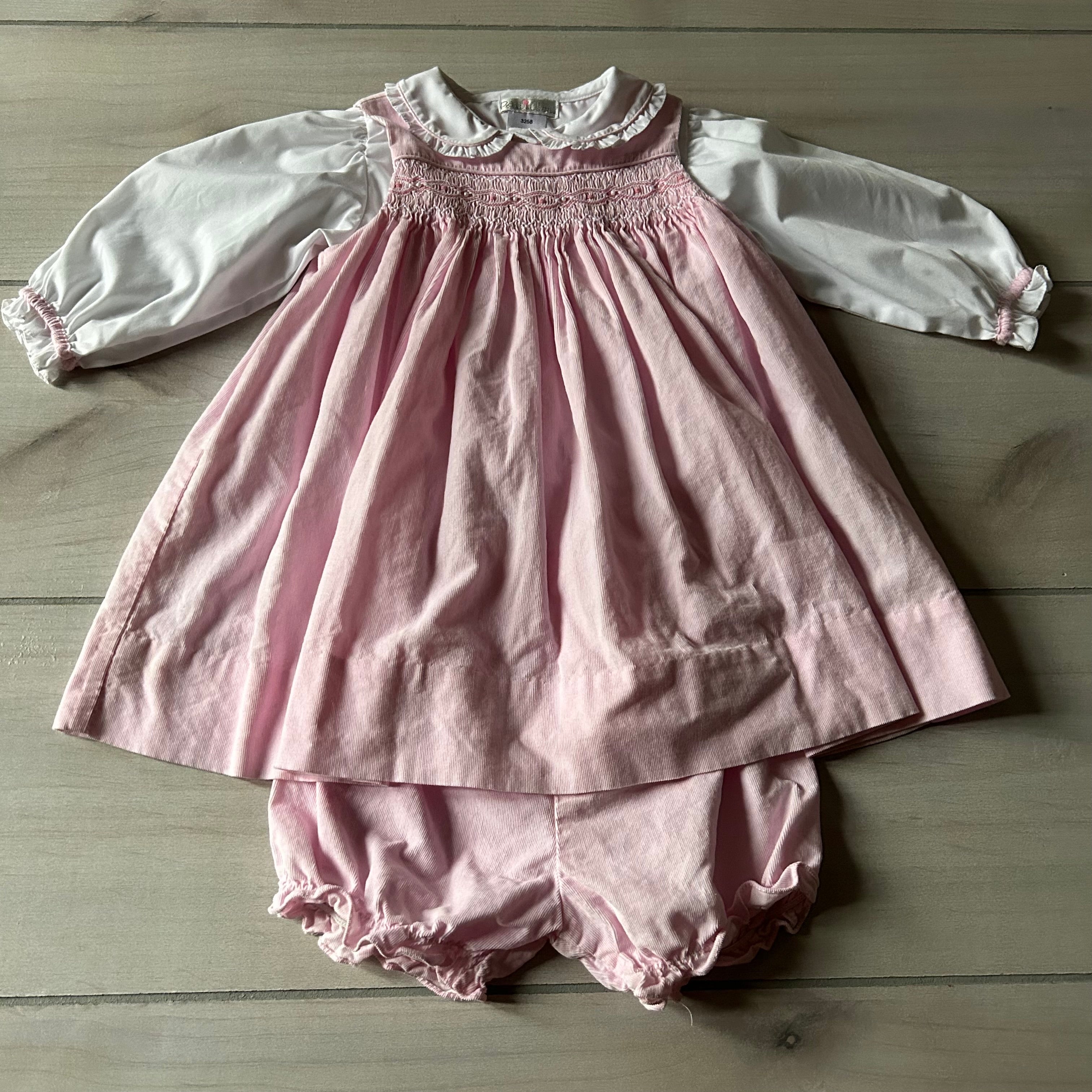 NWOT Petit Ami Pink Corduroy Smocked Dress & Shortie Bloomers Sweet Pea & Teddy NWOT Petit Ami Pink Corduroy Smocked Dress & Shortie Bloomers Sweet Pea & Teddy