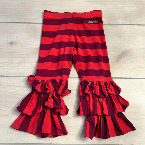 Matilda Jane Red & Berry Striped Ruffle Bottom Leggings