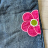 Gymboree Interior Adjustable Waist Button Tab Floral Embroidered Denim Shorts