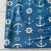 Kickee Pants Bamboo Blue Nautical Anchor Print Toddler Napping Stroller Blanket