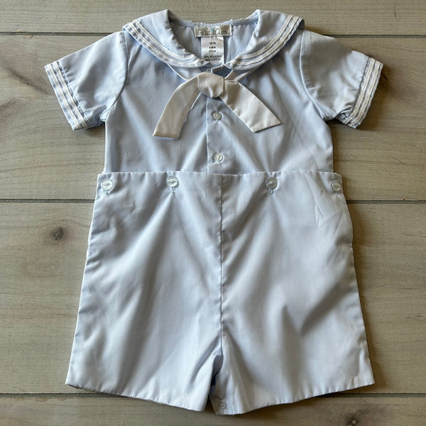 Petit Ami Blue Sailor Style Romper