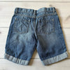 Gymboree Interior Adjustable Waist Button Tab Floral Embroidered Denim Shorts
