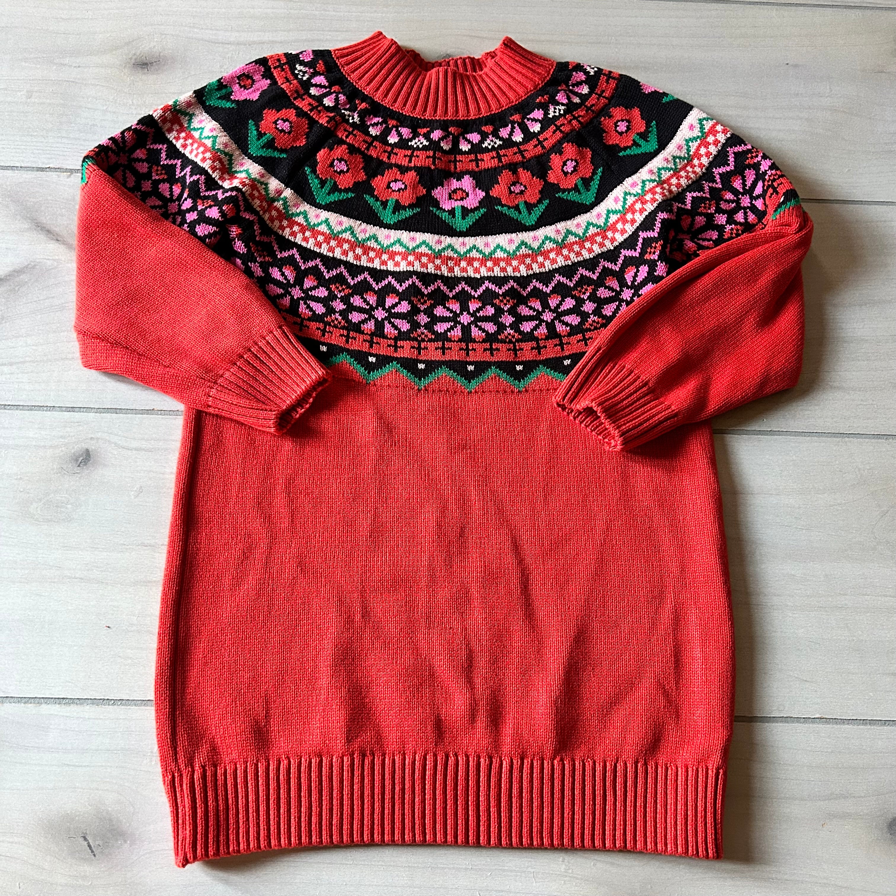 Hanna Andersson Red Floral Sweater Dress Hanna Andersson Red Floral Sweater Dress
