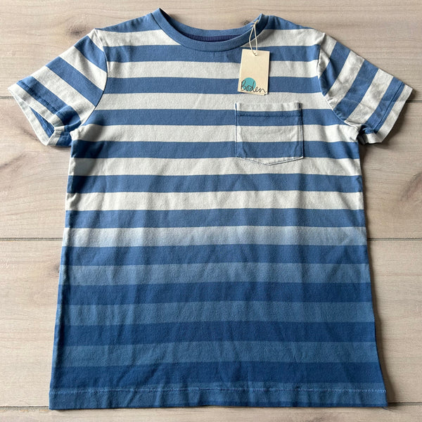NWT Mini Boden Blue Ombre Stripe Cotton Tee Shirt