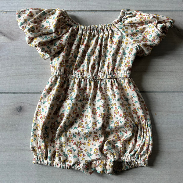 Mabel & Honey Floral Bubble Sleeve Bubble Romper