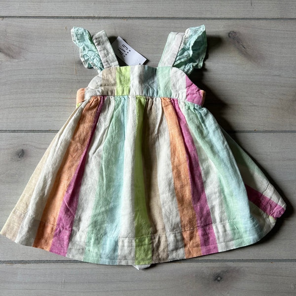 NWT Baby Gap Linen Striped Dress & Bloomer