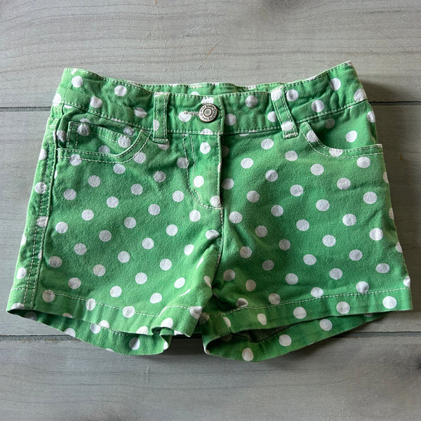 Mini Boden Green Internal Adjustable Tab Polka Dot Shorts