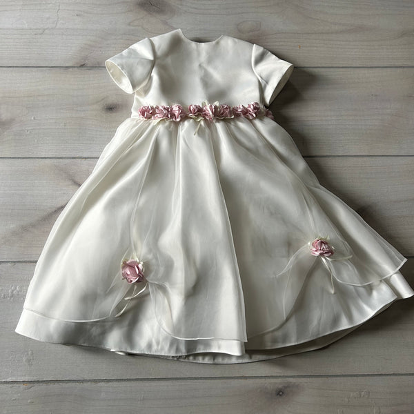 Sarah Louise White & Pink Floral Special Occassion Dress