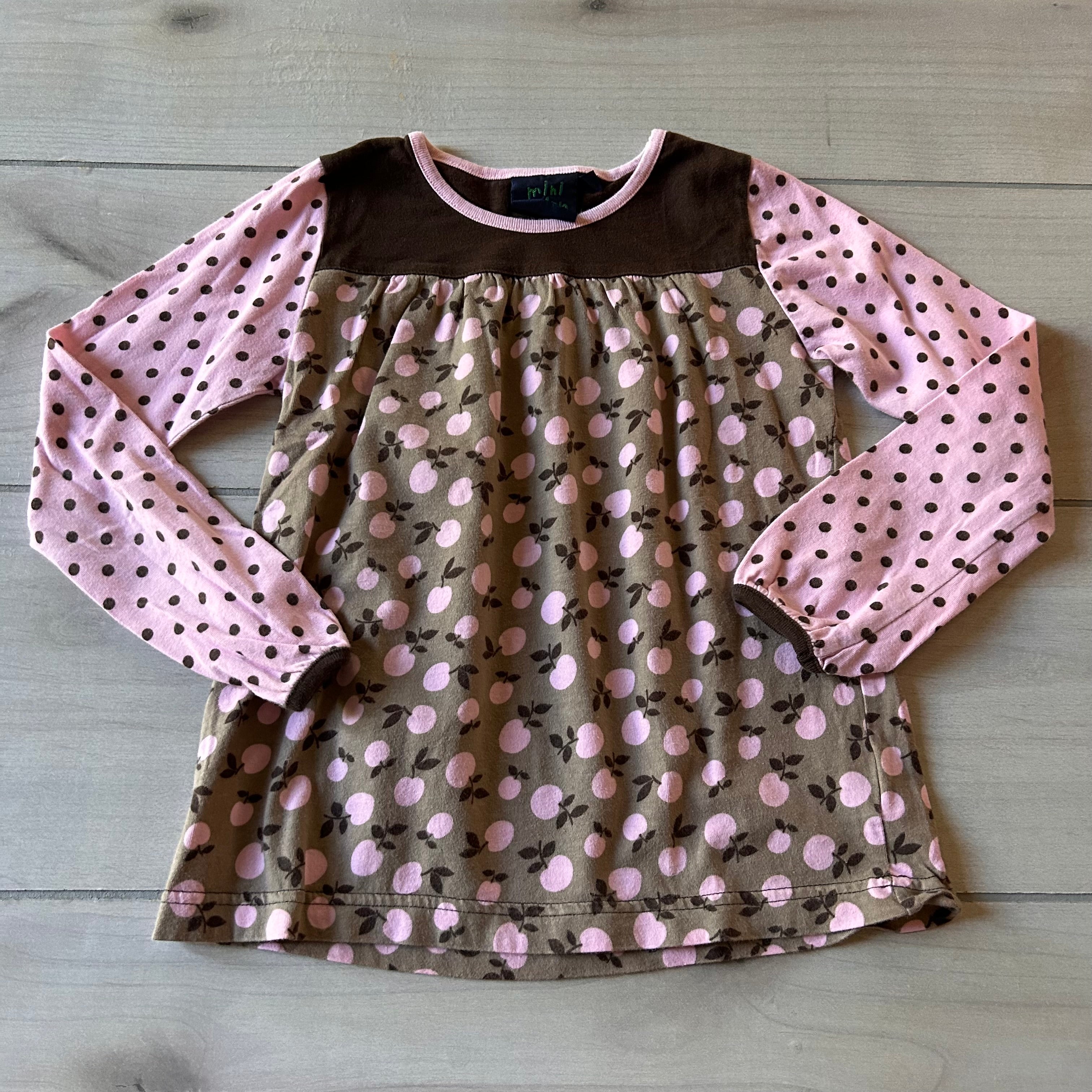 Mini Boden Pink and Brown Peaches with Polka Dot Shirt Sweet Pea & Teddy Mini Boden Pink and Brown Peaches with Polka Dot Shirt Sweet Pea & Teddy