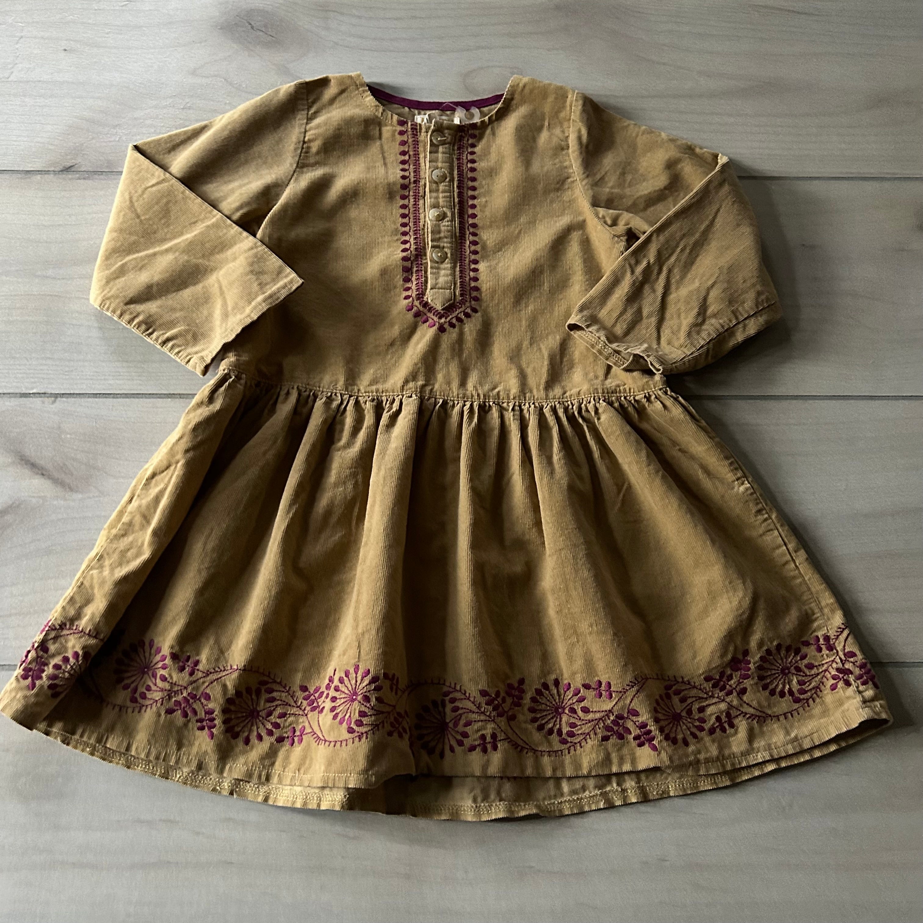 Happy Chicken Brown Corduroy Dress Sweet Pea & Teddy Happy Chicken Brown Corduroy Dress Sweet Pea & Teddy