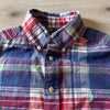 Ralph Lauren Blue Plaid Cotton Short Sleeve Button Down Shirt