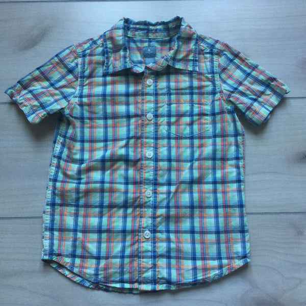 Baby Gap Green Plaid Short Sleeve Button Down Shirt - Sweet Pea & Teddy