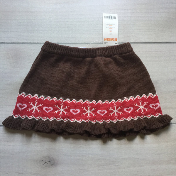 NEW Gymboree Brown Knit Holiday Sweater Skirt