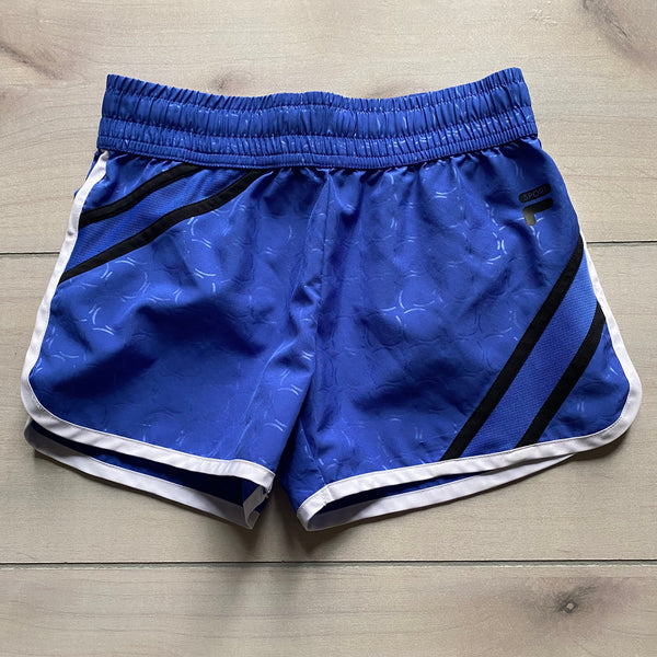 Blue Pull On Elastic Waist Athletic Shorts