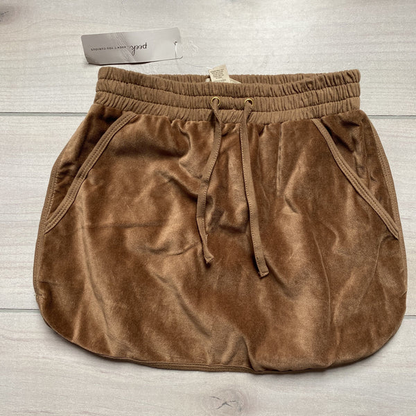 NEW Peek Brown Velour Drawstring Elastic Waist Skirt - Sweet Pea & Teddy