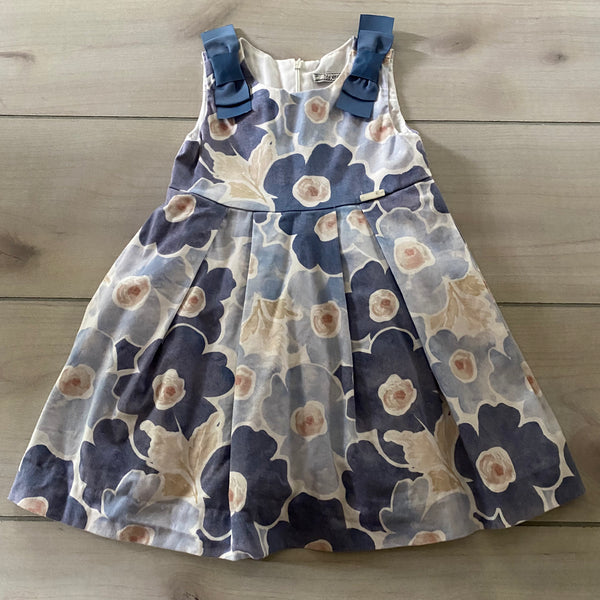 Mayoral Blue Floral Zipper Dress