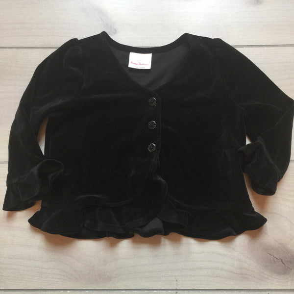 Hanna Andersson Black Velour Sweater Cardigan