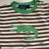 Mini Boden Brown Striped Alligator Shirt