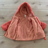 QT Baby Coral Sherpa Bear Pocket Hooded Zipper Jacket