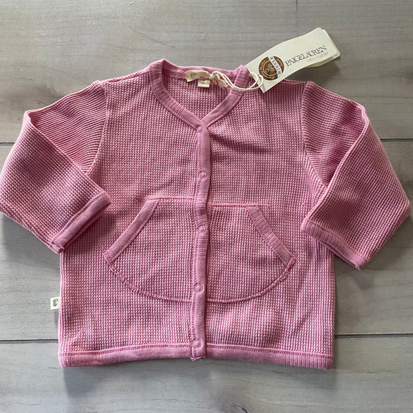 NEW Paige Lauren Organic Cotton Pink Thermal Cardigan