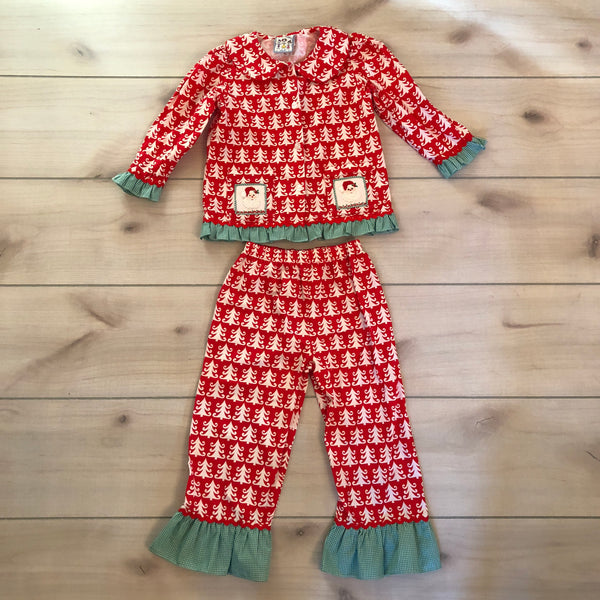 Three Sisters Santa Smocked Pajama Set