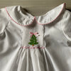 Delaney White & Pink Christmas Tree Smocked Dress