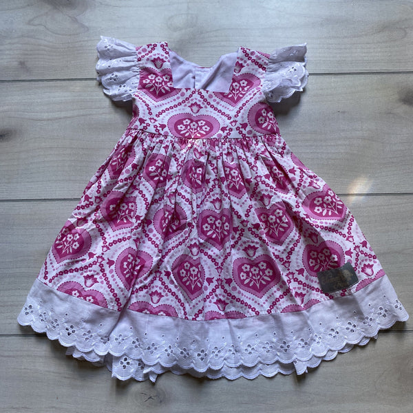 Eleanor Rose Heart Pattern Dress - Sweet Pea & Teddy