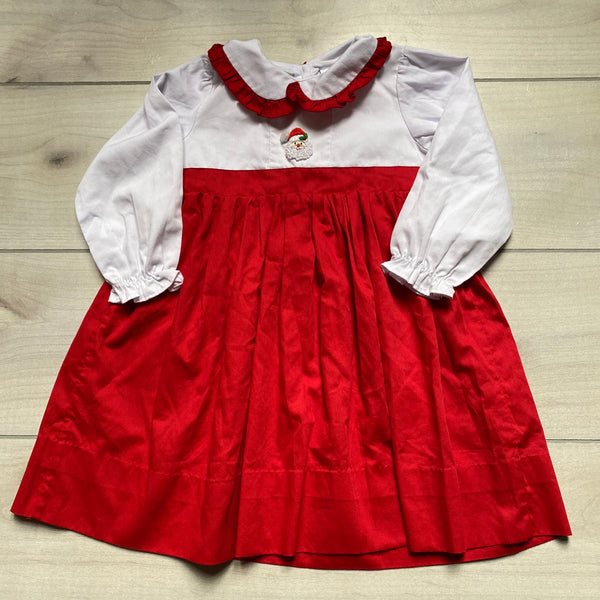 Babeeni Red & White Santa Long Sleeve Cotton Dress