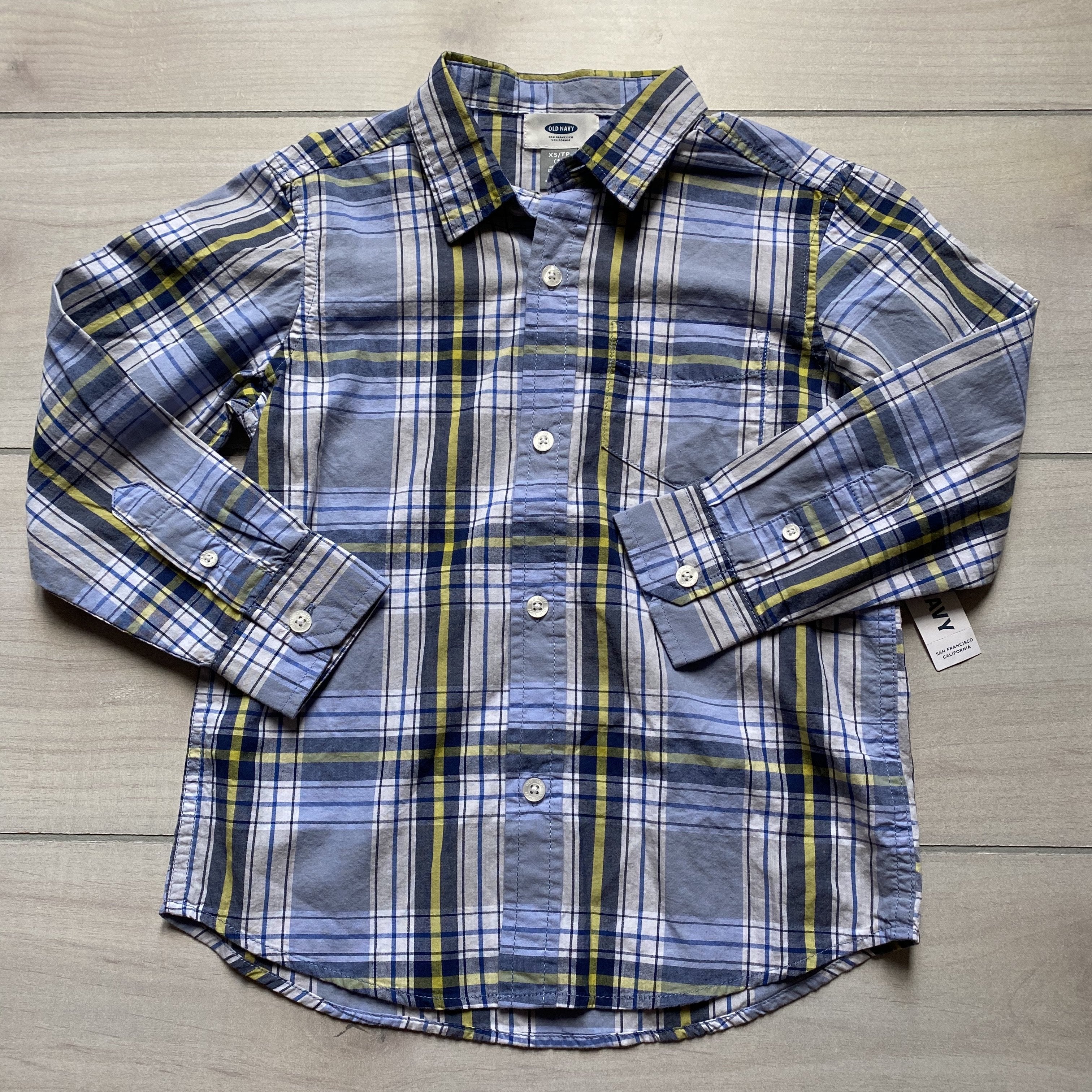Old navy blue plaid shirt Clearance