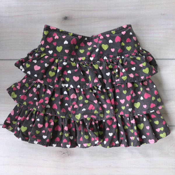 Gymboree Corduroy Heart Pattern Ruffle Skirt