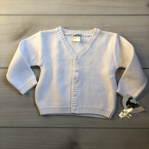 Carriage Boutiques White & Pink Sweater Cardigan - Sweet Pea & Teddy