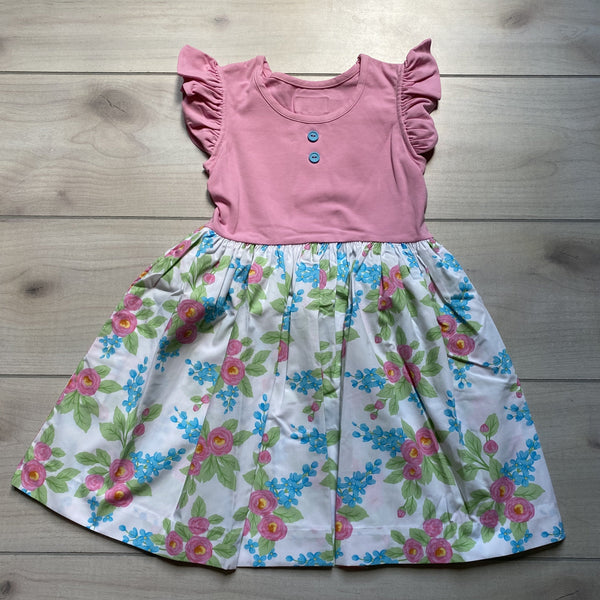 NEW Eleanor Rose White Floral Rhonda Dress - Sweet Pea & Teddy