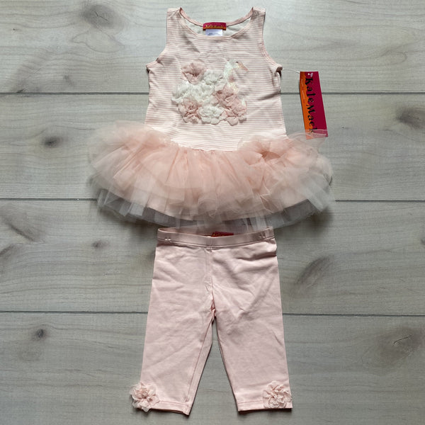 NEW Kate Mack Pink Flamingo Tutu Top & Capri Legging Outfit - Sweet Pea & Teddy