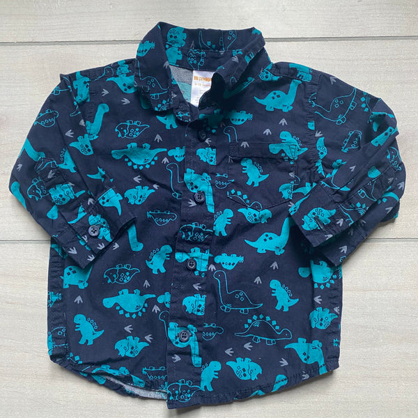 Gymboree Navy Aqua Dinosaur Long Sleeve Shirt