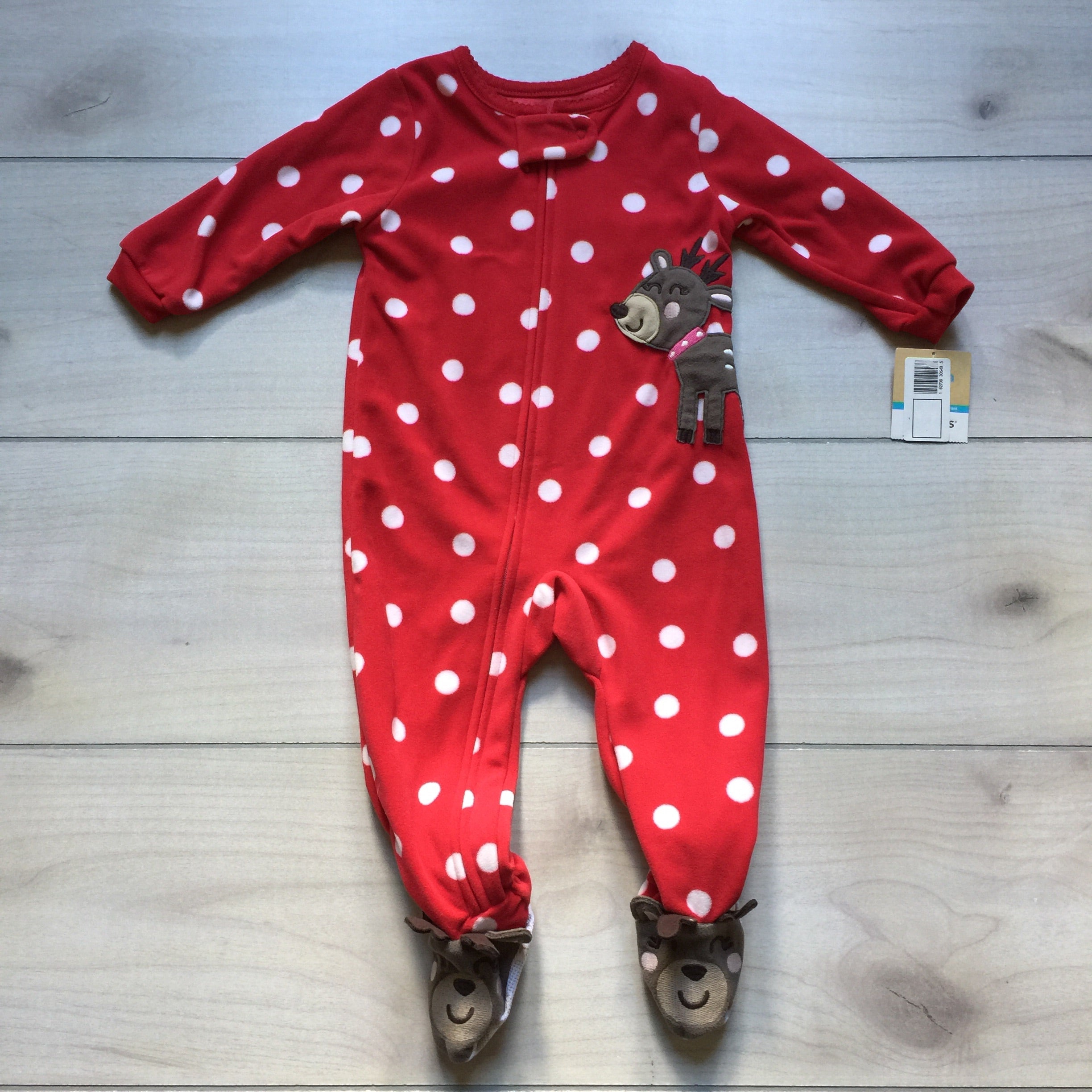Reindeer Footed Romper Baby NEW Carter's Reindeer Footed