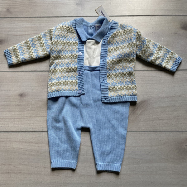 NEW MiniBasix Two Piece Sweater Romper & Argyle Cardigan - Sweet Pea & Teddy