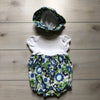 Baby Gap Blue Floral Bubble Romper & Hat - Sweet Pea & Teddy