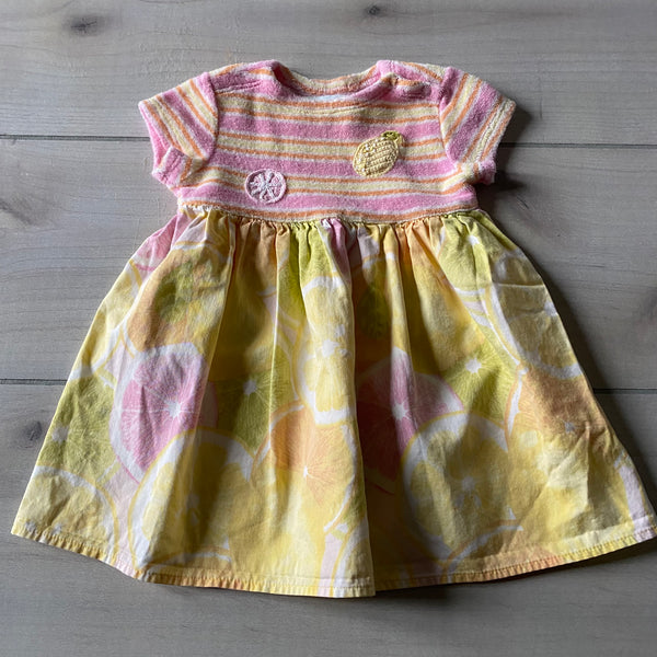 Baby Lulu Terry Top Lemon Pattern Dress