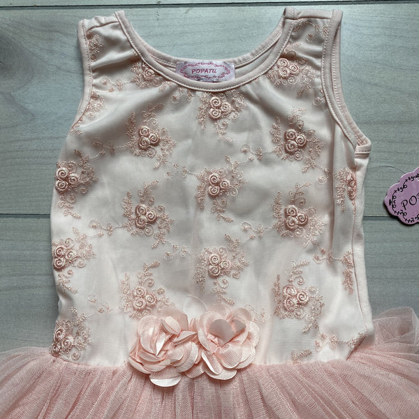 popatu pink dress Baby Girl's and Little Girl's Pink Floral Tulle Dress, 2