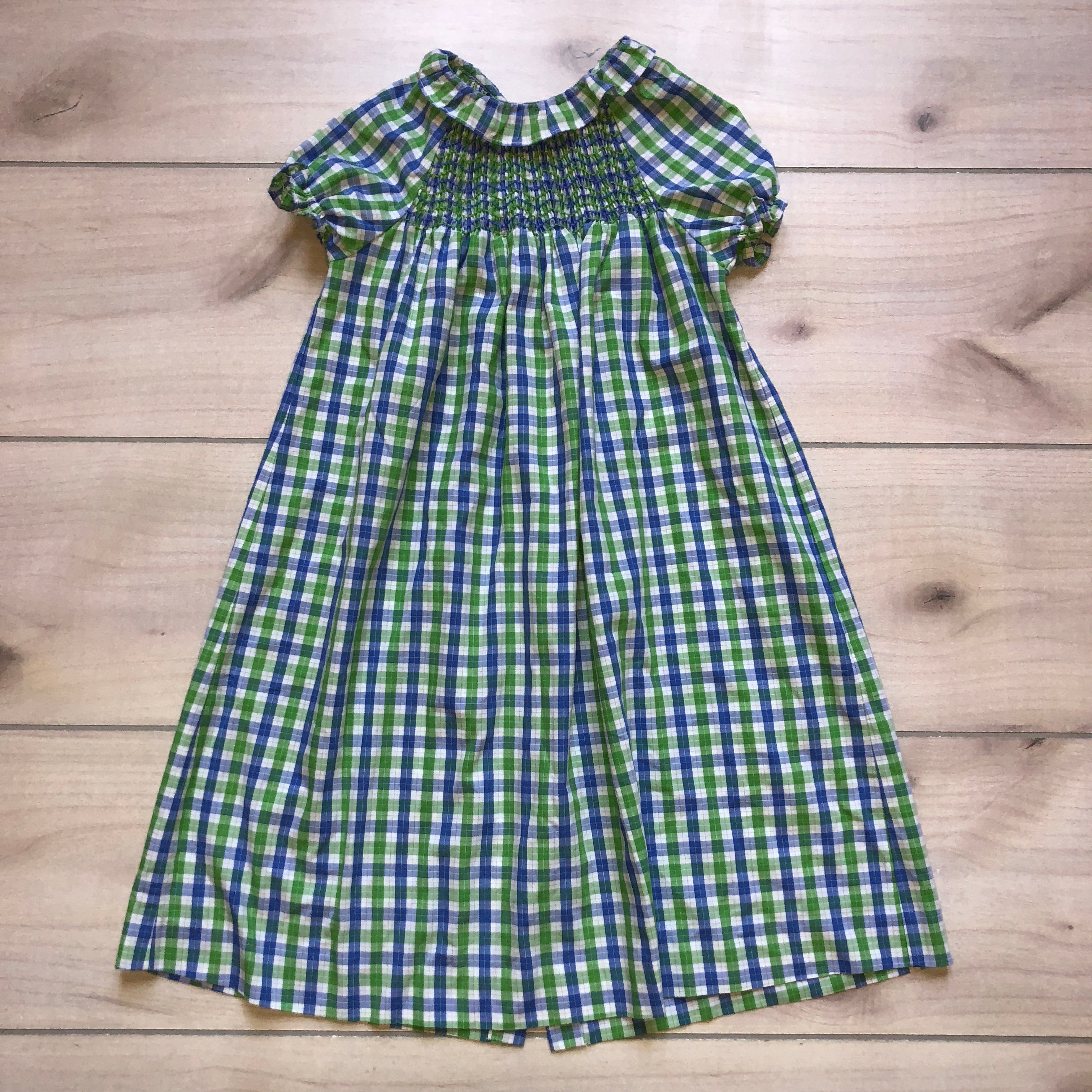 Orient Express Blue & Green Gingham Smocked Dress Sweet Pea & Teddy Orient Express Blue & Green Gingham Smocked Dress Sweet Pea & Teddy