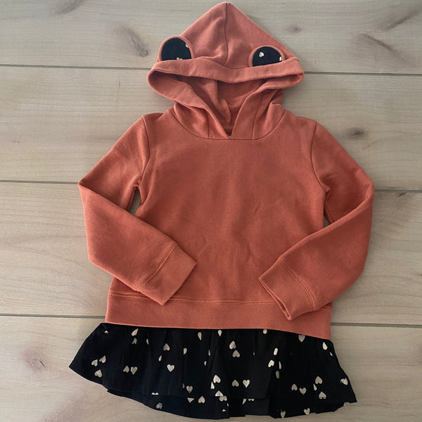 NEW Tucker & Tate Hooded Rust & Heart Shirttail Sweatshirt Dress