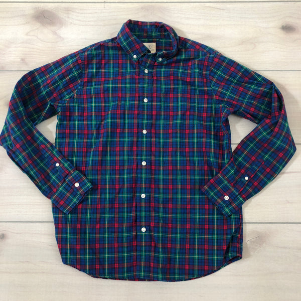 Lands End Navy, Red & Green Button Down Shirt
