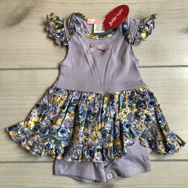 NEW Baby Nay Lavender Floral Print Romper - Sweet Pea & Teddy