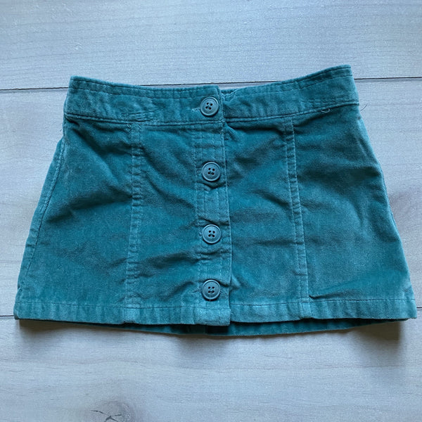 Toughskins Teal Velour Button Front Skirt - Sweet Pea & Teddy