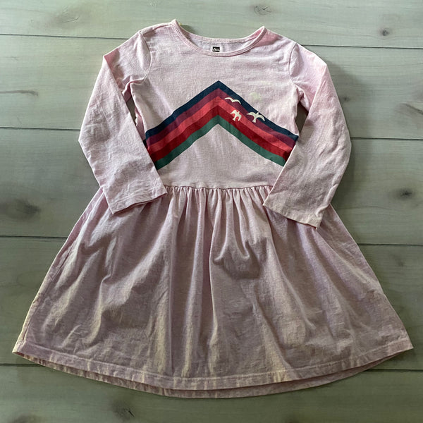 Tea Collection Pink Bird Rainbow Dress